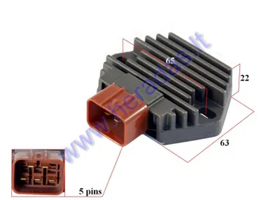 Įtampos reguliatorius 5 kontaktų (krovimo rėlė) keturračio Honda 250-750cc VT, TRX, CBX, Fourtrax FOREMAN 31600-HN5