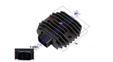 Įtampos reguliatorius krovimo rėlė 6 kontaktų Yamaha Yamaha GRIZZLY 660 YFM350 Raptor 700, Rhino 4 YFM700 YFM660 YFM450 YXR450, YXR660, YFM4A, BT1100, CP25