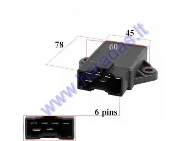 Įtampos reguliatorius be laido (krovimo rėlė) 6 kontaktų motociklo Honda CB 1000 1994 31600-MS2-601