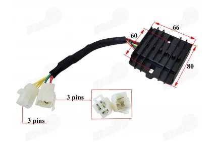 Voltage regulator 3+3 pins of motorcycle RUBI50, FLASH50