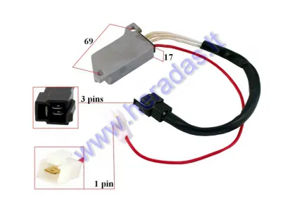 VOLTAGE REGULATOR (RECTIFIER) 4 PINS (3+1) FOR MOTORCYCLE Yamaha XV 400 535 750 1100 VIRAGO 42X-81960-A1 88-97 SH569A-12 3LP-81960-00-00