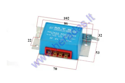 VOLTAGE REGULATOR (RECTIFIER) 4 PINS FOR MOTORCYCLE 6V MZ 125-250CC