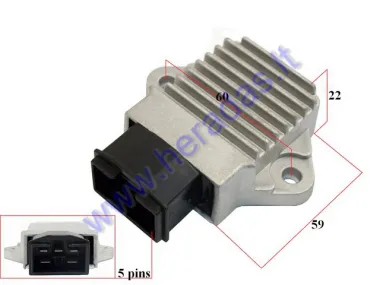 Įtampos reguliatorius (krovimo rėlė) 5 kont motorolerio-motociklo Honda ,Aprilia,Piaggio 125-1000cc