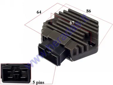 Įtampos reguliatorius (krovimo rėlė) 5 kontaktų motociklo Honda 600-1000cc