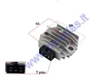 Įtampos reguliatorius  krovimo rėlė 5 kontaktų Yamaha 125-150-180cc