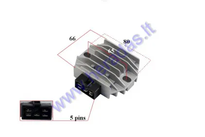 Įtampos reguliatorius  krovimo rėlė 5 kontaktų Yamaha 125-150-180cc