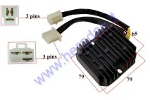 Voltage regulator rectifier 6 pin for quad bike