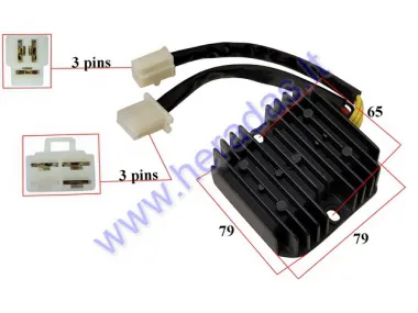 Voltage regulator rectifier 6 pin for quad bike