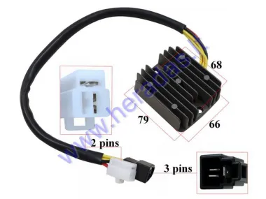 Įtampos reguliatorius (krovimo rėlė) 6 kontaktų (3+2) motociklo Suzuki VX 800 1990-1997 VZ MARAUDER 800 1997-2003 ESR560 RGU-312