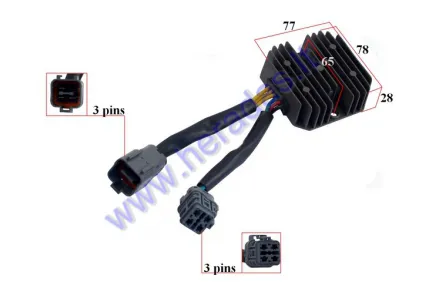 Voltage regulator (rectifier) 6 pin (3+3) Kymco MXU 50-250cc 31600-LBA7-900
