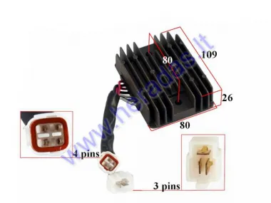 Voltage regulator rectifier 7 pins (4+3) for motocycle, ATV quad bike Suzuki KingQuad  LT-A 700 GSXR1000 05-06, Boulevard 32800-41G00, 32800-47H00