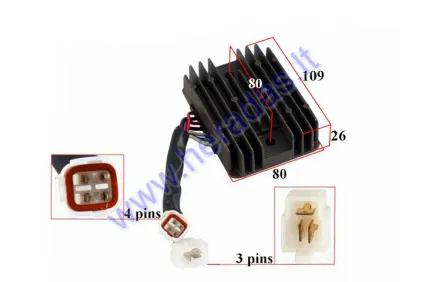 Įtampos reguliatorius (krovimo rėlė) 7 kont (4+3) Suzuki KingQuad LT-A 700 GSXR1000 05-06, Boulevard 32800-41G00, 32800-47H00