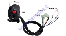 Switch assembly right side for ATV quad bike, motorcycle lights, extinguishing, starter, turns, signal 3PIN+5PIN +1PIN ATV BASHAN BS250S-5