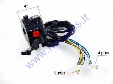 Handlebar switch assembly for quad bike lights