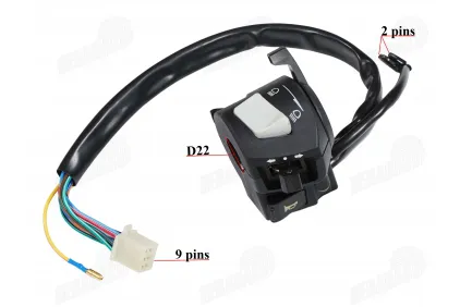 Switch assembly for scooter, moped 9+2+1PIN left side, ROMET ZETKA 124