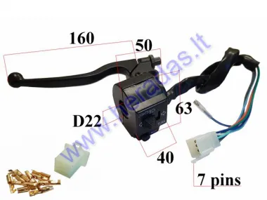 HANDLEBAR SWITCH ASSEMBLY FOR SCOOTER LIGHTS/SIGNAL/TURN LIGHTS, WITH HANDLEBAR 7+1PIN