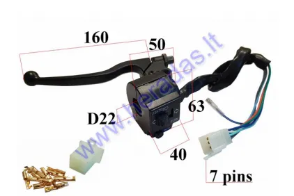 HANDLEBAR SWITCH ASSEMBLY FOR SCOOTER LIGHTS/SIGNAL/TURN LIGHTS, WITH HANDLEBAR 7+1PIN