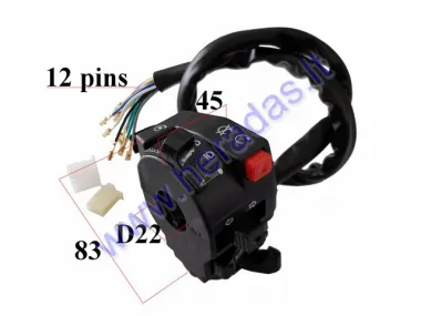 Handlebar switch assembly starter/lights/engine kill/turn signals for ATV quad bike