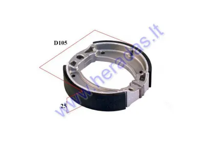 DRUM BRAKE PADS FOR QUAD BIKE, MOTORCYCLE, SCOOTERo Adli,Cpi, Daelim,Yamaha, Keeway, MBK Barossa,Garelli, Generic, Italjet, Jordan, Moto Roma, Quadzilla, Sachs, Pgo, Polaris AND OTHER 50-250cc  D110 mm FOR DRUM 110x25mm