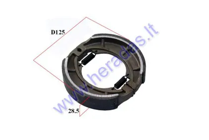 Drum brake pads for quad bike, motorcycle, scooter D125