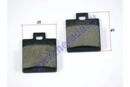 Rear brake pads for ATV quad bike