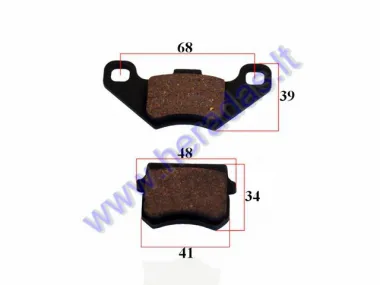 Rear brake pads for ATV quad bike up to 110cc. Fits EGL250 model 250cc