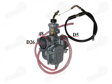 Carburetor for quad bike, motorcycle 125cc PZ26 LIFAN EDURO suction with a cable