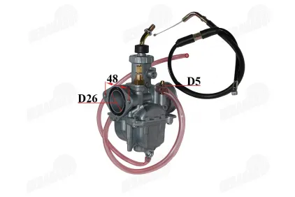 Carburetor for quad bike, motorcycle 125cc PZ26 LIFAN EDURO suction with a cable