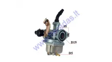 Karbiuratorius keturračio motociklo 50/80/110cc varikliui  PZ19  pasiurbimas trosu