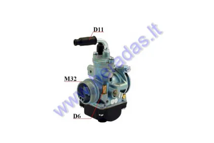 Karbiuratorius motorolerio Minarelli AM6 PHBG 17 mechaniniu pariebinimu