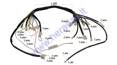 Keturračio motociklo 150CC 200cc su horizontaliu varikliu  instaliacijos laidai GY6, Go Kart
