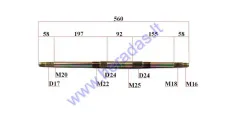 Rear axle for quad bike