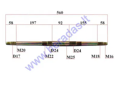 Rear axle for quad bike