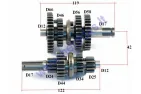 Gearbox shafts (mainshaft+countershaft) 125cc 3+1 gears  WARRIOR