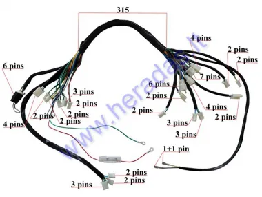 Wiring assembly (wire harness) for quad bike