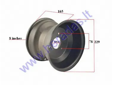 RIM FOR QUAD BIKE 8 INCH D165 D54  R8