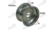 Keturračio motociklo ratlankis 8 colių  R8