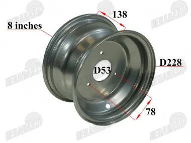 Keturračio motociklo ratlankis 8 colių  R8