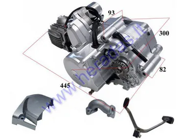 Keturračio variklis  keturtaktis  110cc, automatinė greičių dėžė 1+1 bėgiai aušinamas oru 152FMH