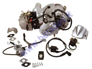 Keturračio variklis  keturtaktis SHINERAY  125cc 3+atbulinis, pusiau automatinė dėžė , aušinamas kolektorius,užvedimo, bėgių kojelės,starteris, babina,karb