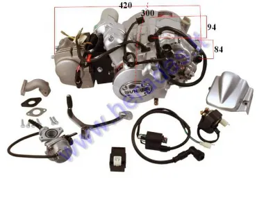 4-STROKE MOTORCYCLE ENGINE 125CC 4 GEARS AIR-COOLED. Chain type 428 Plunger D54 1P52FMI
