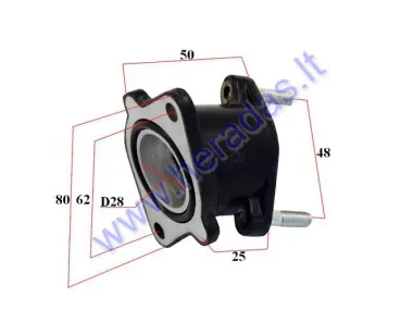 Carburetor intake manifold for quad bike