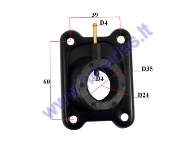 Carburetor intake manifold for scooter Derbi Senda 24mm