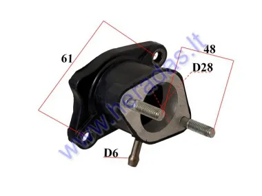 Carburetor intake manifold with vacuum d28 for quad bike