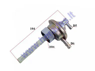 Fuel tap (petcock) with filter 16mm thread