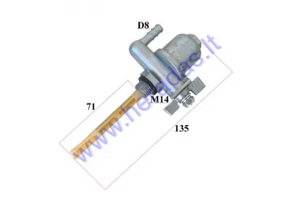 FUEL TAP (PETCOCK) WITH FILTER SCREW IN. FITS MOTORIZED BICYCLE IŽ, PANNONIA, MINSK, BMW, BOXER ANT OTHERS M14