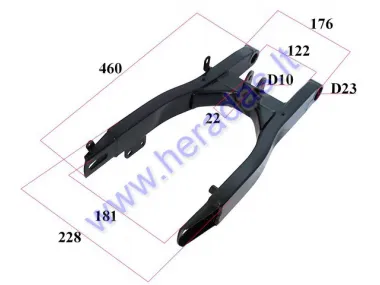 REAR SWING ARM FOR CROSS MOTORCYCLE 110-125cc, 12-14 INCHES