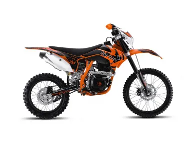 Krosinis-enduro motociklas BTS 150cc ORANGE 19/16 ratai aušinamas oru el. starteris mechaninė sankaba 5 bėgiai, priekinis žibintas