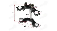 handlebar fork holder, upper and lower saddle with stand for electric cargo tricycle fits KING BOX2,3 JP2800,JP3900,JP3900ROF