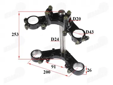 handlebar fork holder, upper and lower saddle with stand for electric cargo tricycle fits KING BOX2,3 JP2800,JP3900,JP3900ROF